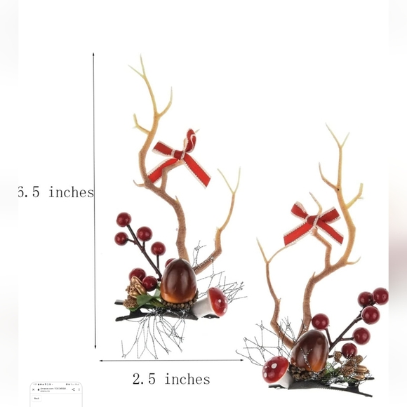 Woodland Fairy Antlers-2 sets (4 pieces) - Picture 5 of 9